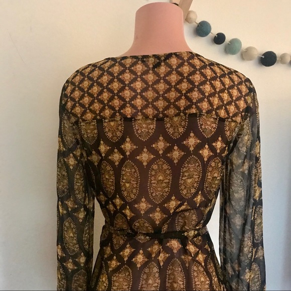 Ella Moss Boho print Silk Chiffon Mini Dress - Picture 5 of 7